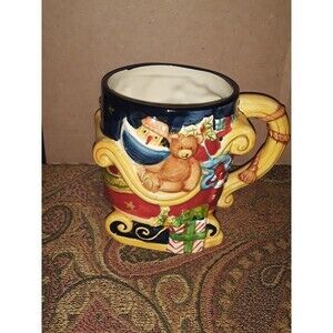 Certified International Susan Winget 3D Christmas Mug Cup Santa's Sleigh Big